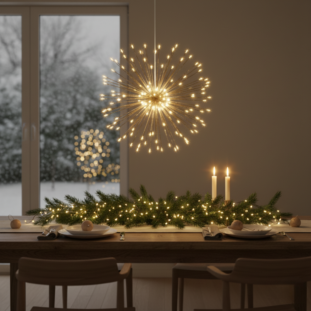 Solar Starburst Firework Light – Outdoor Hanging LED Decoration for Patio & Garden | Thomler