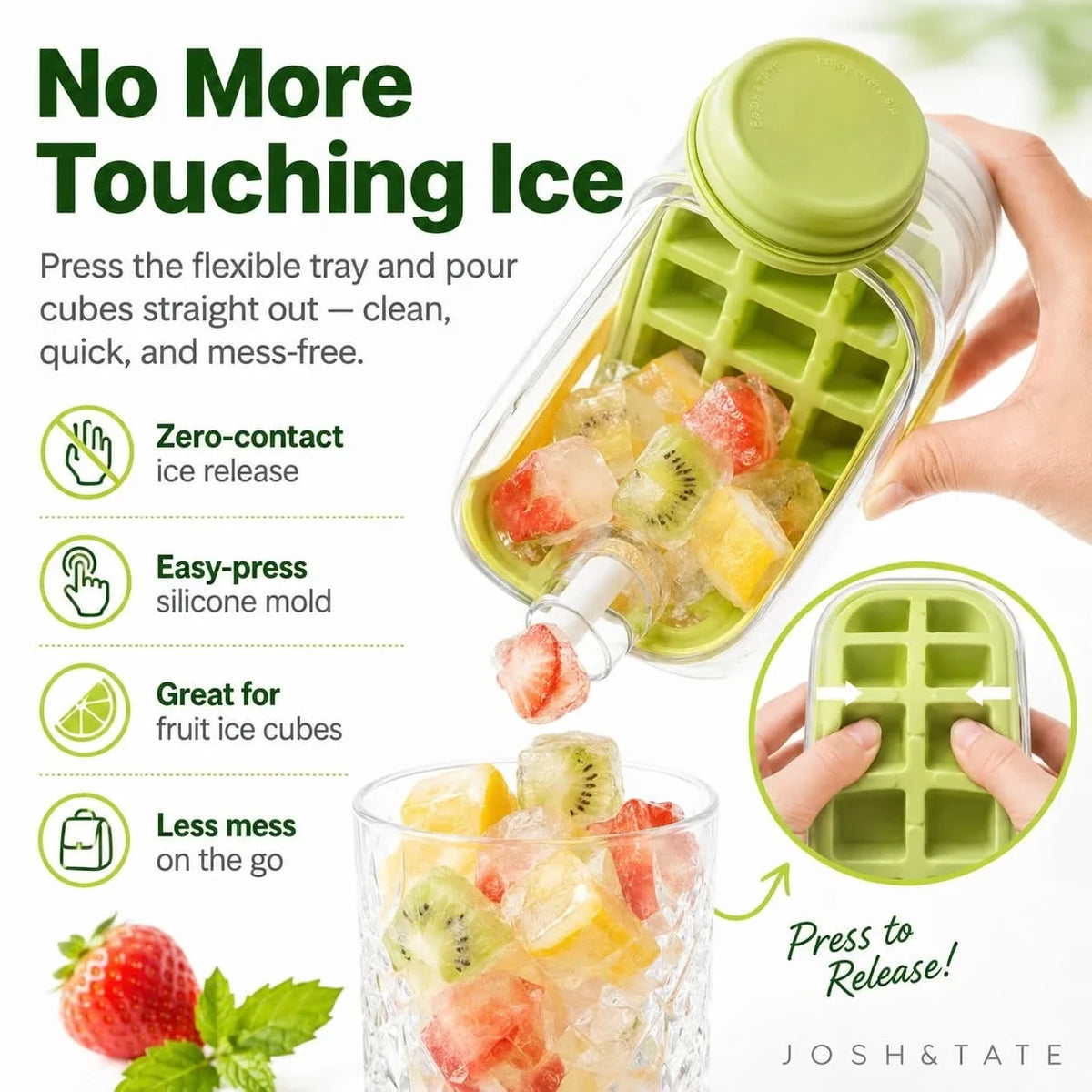 Freezer-Bottle Combo with Pour Spout – Silicone Ice Maker and Insulated Drinkware for Smoothies, Cold Beverages & Home Hydration | Thomler
