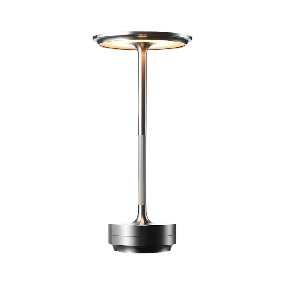 Table Lamp Aluminum 11.2 in Wireless Rechargeable Bedroom Desk Dimmable Touch Portable Ambient Lighting | Thomler