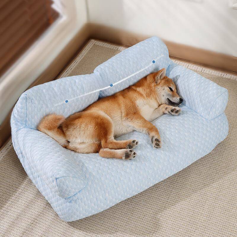 Sofa-Style Dog Bed with Temperature-Regulating Fabric for Summer Comfort | Thomler