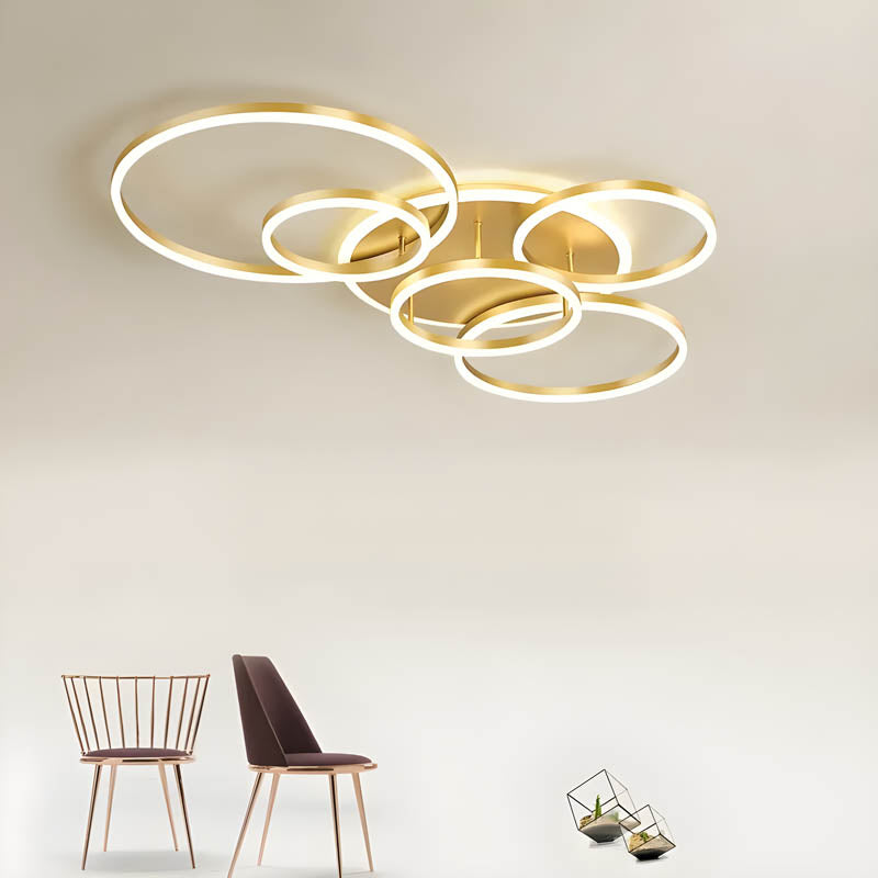 Ceiling Light Aluminium LED 115.0 cm Modern Living Room Bedroom Minimalist Ring Design | Thomler