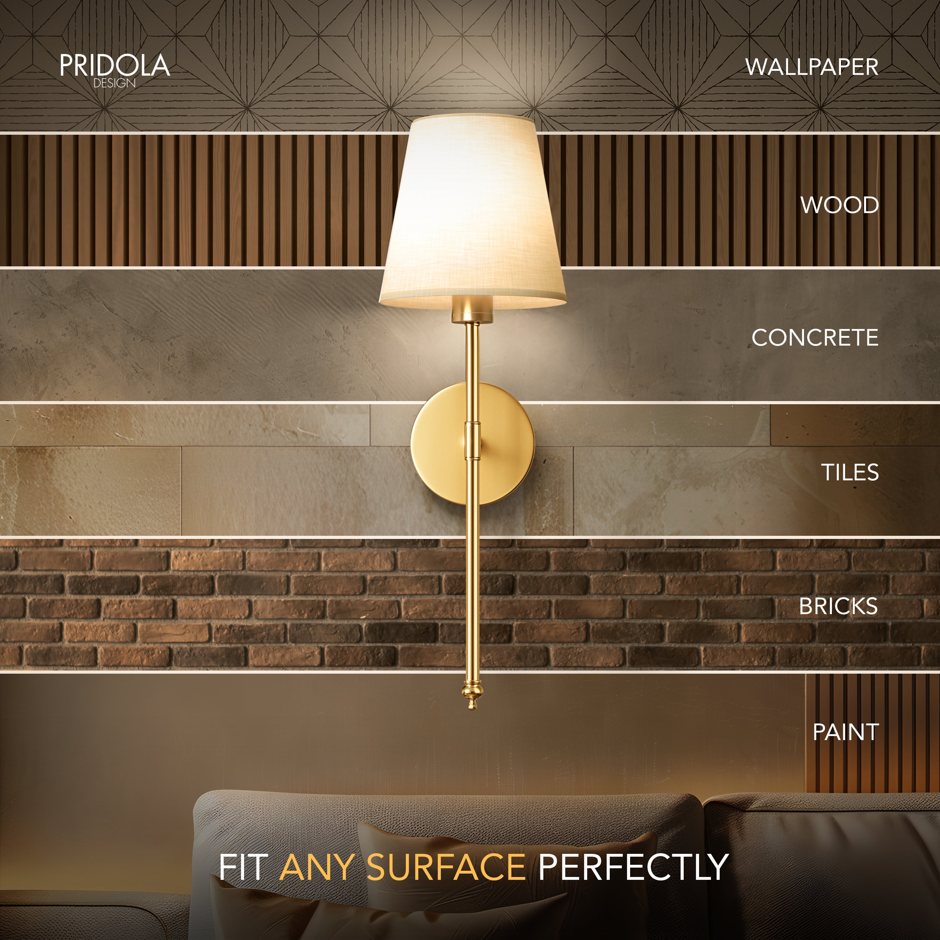 Wall Lamp Metal 51.5 cm Gold Bedroom Wireless Remote Controlled Reading Light Pair Scandinavian Interior Lighting | Thomler
