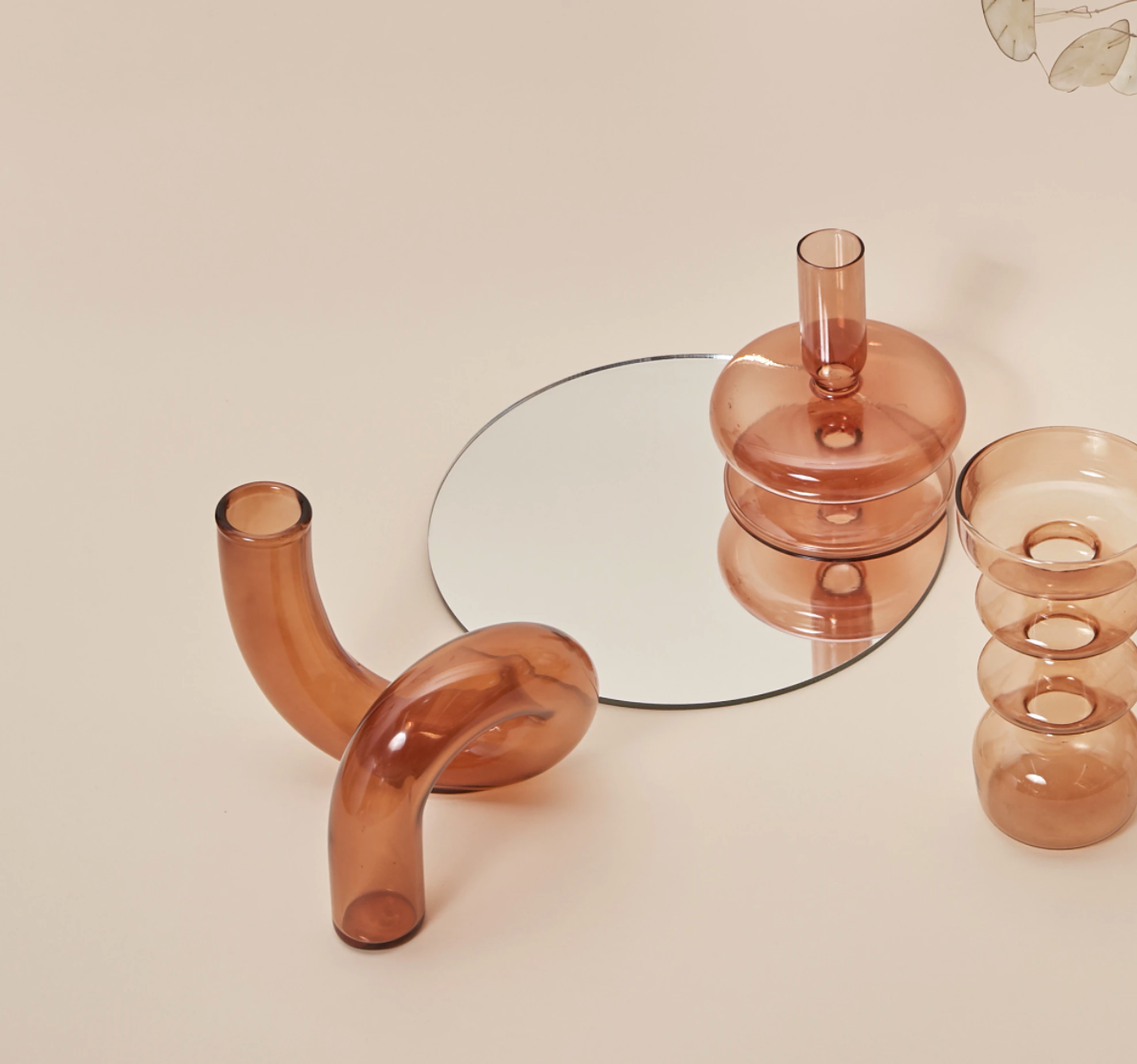 Glass Vase Borosilicate Glass 13.0 cm Coloured Loop Design Table Windowsill Hydroponic Decorative Flower Vase | Thomler