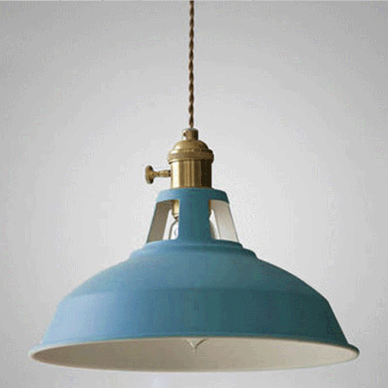 Metal Ceiling Fixture with Dome Shade – E27 Socket for Dining Room & Kitchen – Hardwired Hanging Light in 7 Colors | Thomler