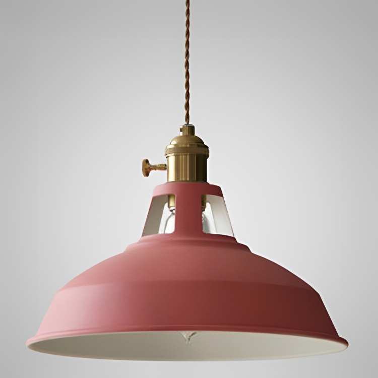 Metal Ceiling Fixture with Dome Shade – E27 Socket for Dining Room & Kitchen – Hardwired Hanging Light in 7 Colors | Thomler