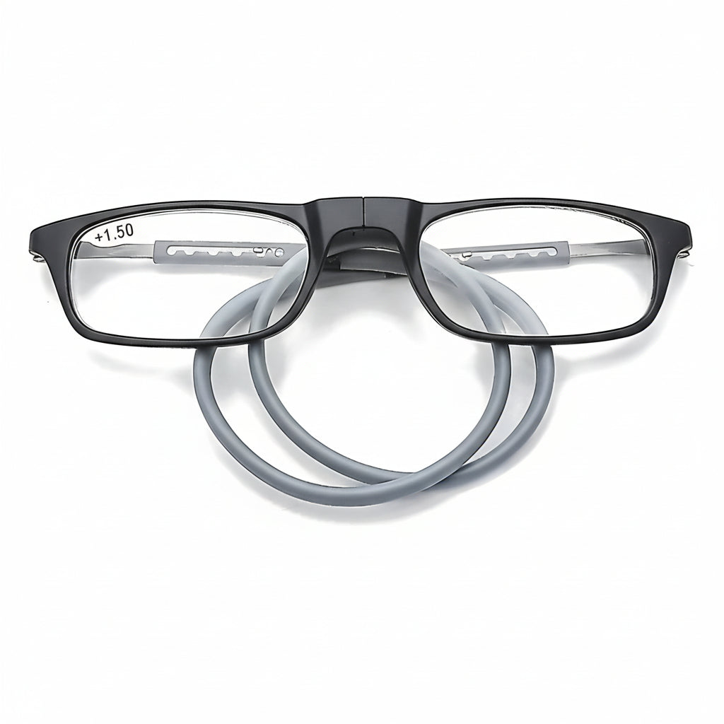 Snap-Together Reader Eyeglasses Adjustable Strength Lanyard Necklace Style | Readers for Men & Women | Hands-Free Spectacles | Thomler