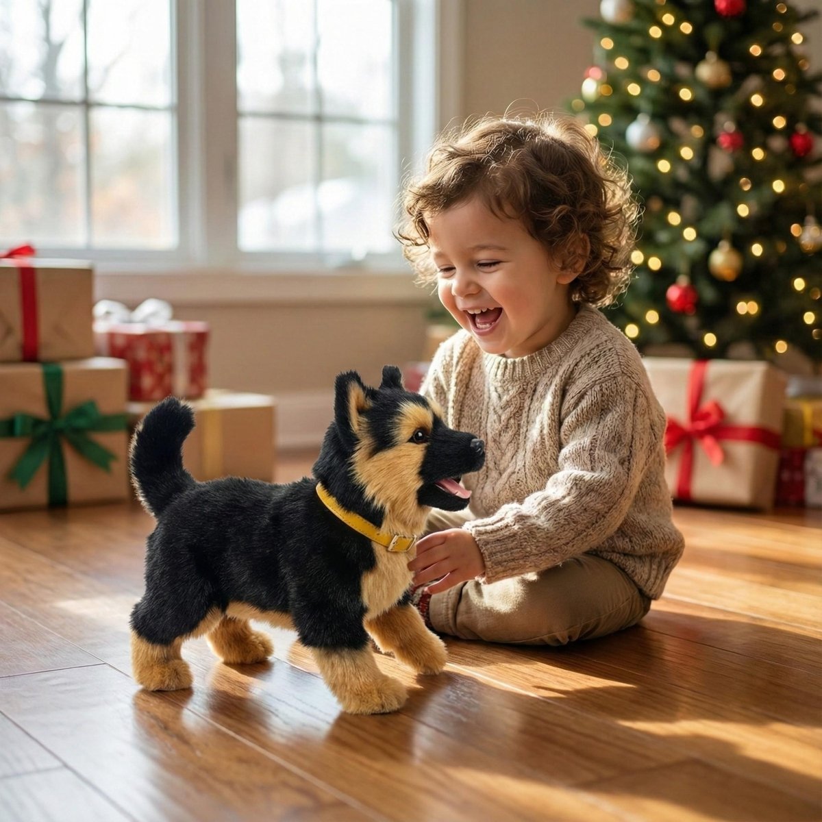 Electronic Plush Dog Toy with Motion & Sound for Kids | Realistic Pet Simulator for Toddlers & Young Children | Thomler
