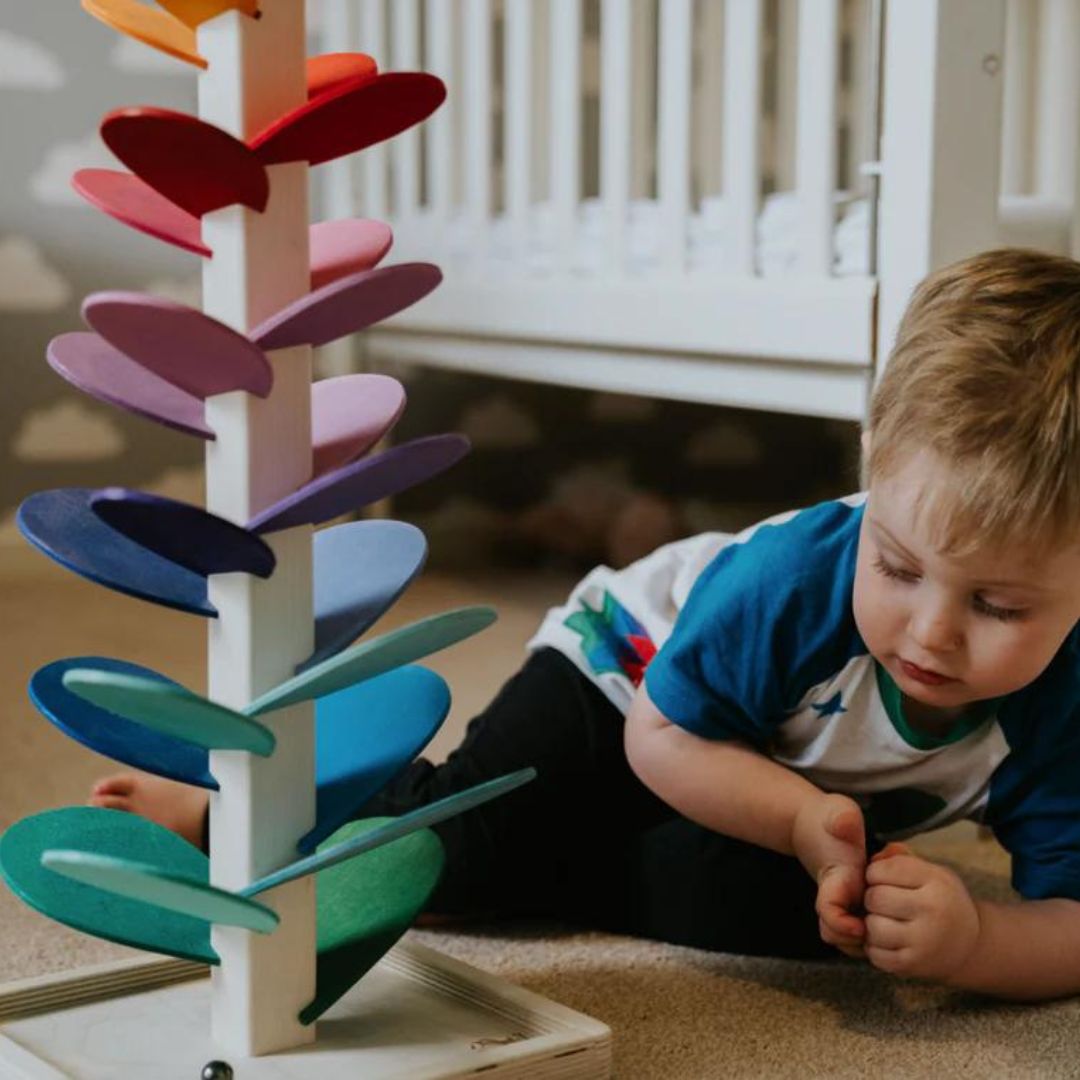 Musical Ball Drop Tower Toy for Toddlers | Sensory Development Activity with Colorful Rolling Tracks | Safe Wooden Learning Game for Early | Thomler