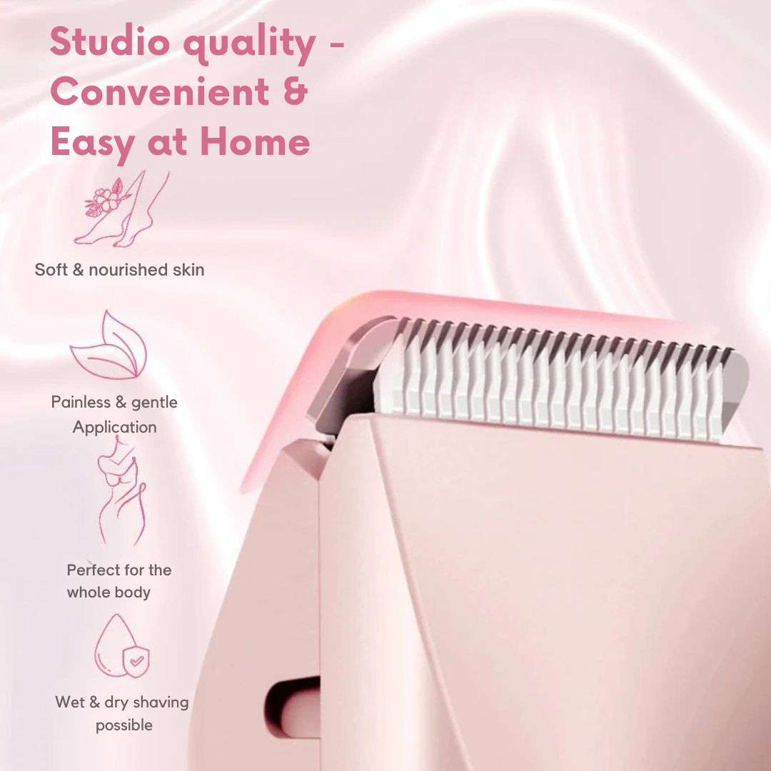 Cordless Electric Body Shaver for Women | Waterproof Trimmer for Sensitive Skin | Dual Heads Wet Dry Use | Travel-Ready USB Rechargeable | Thomler
