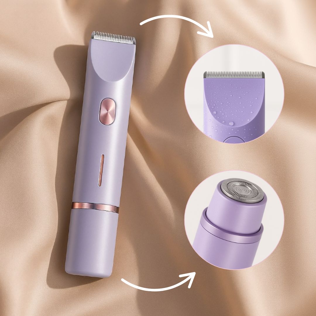 Cordless Electric Body Shaver for Women | Waterproof Trimmer for Sensitive Skin | Dual Heads Wet Dry Use | Travel-Ready USB Rechargeable | Thomler