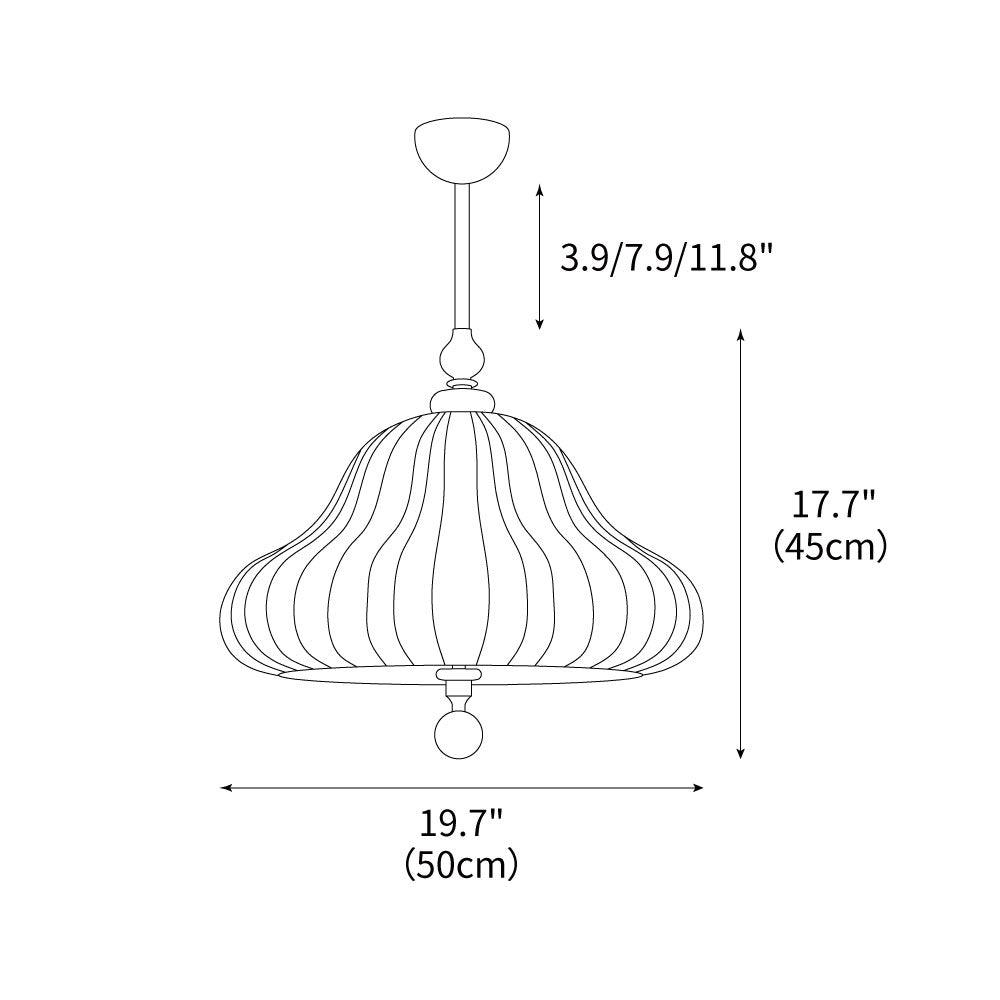 Adjustable Hanging Lamp with Layered Petal Shade Wood Metal Mixed Material 20 Inch Diameter for Dining Living Bedroom | Thomler