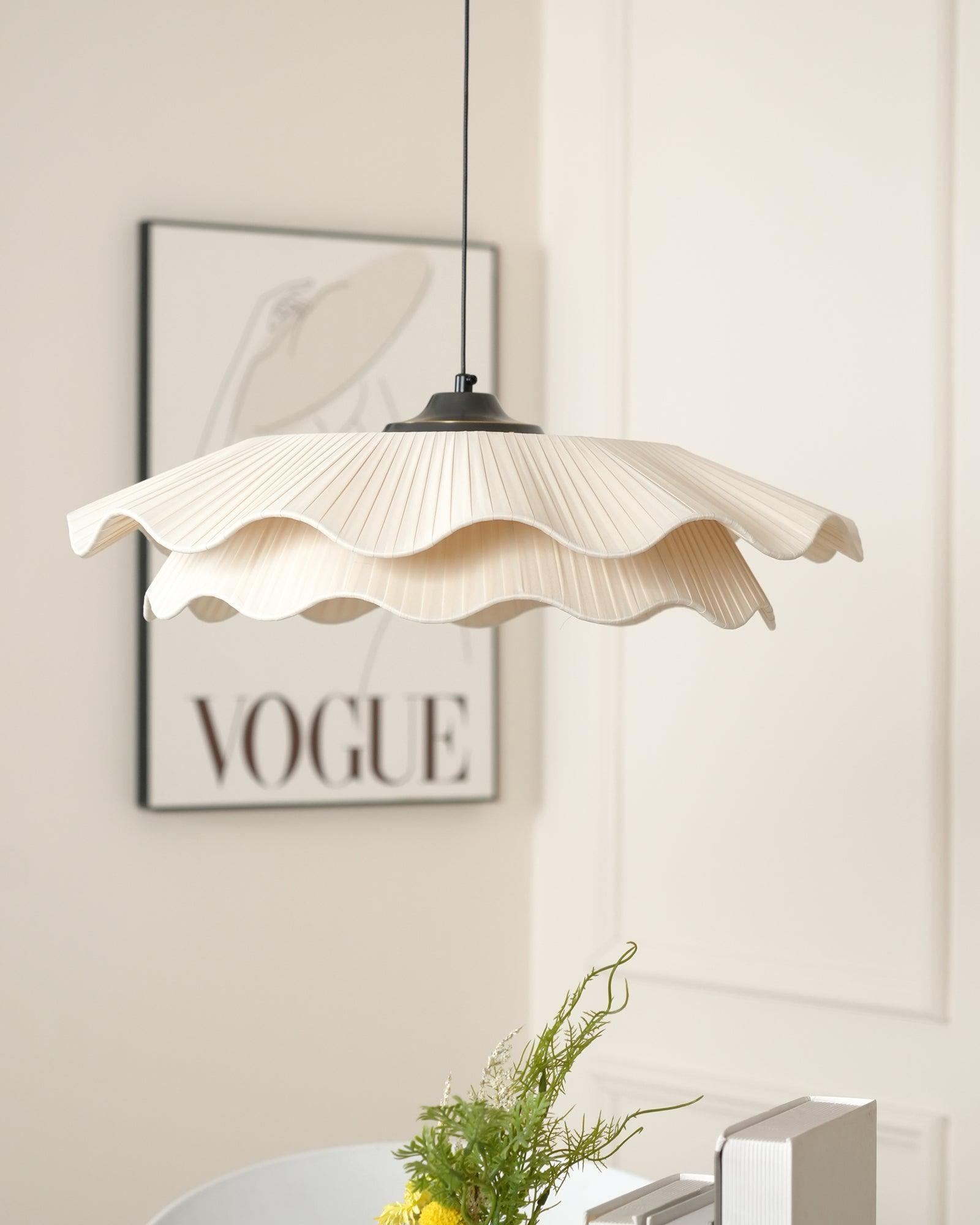 Pendant Light Brass 21.7 in Adjustable Ceiling Light Beige Black Living Room Dining Room Modern Minimalist Hanging Lamp | Thomler