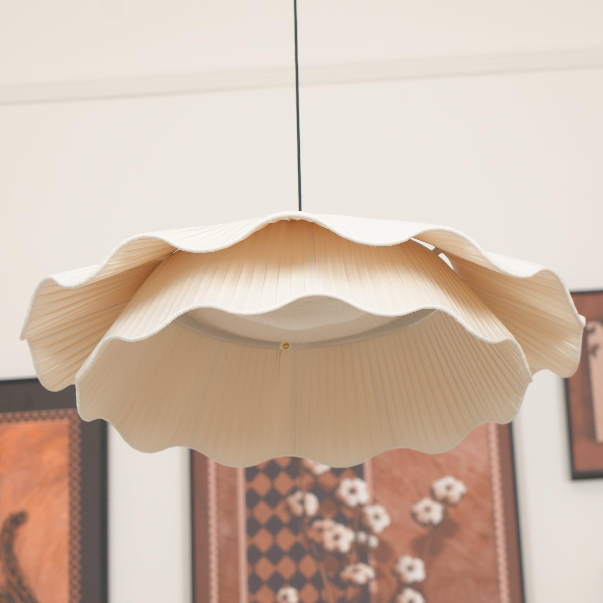 Pendant Light Brass 21.7 in Adjustable Ceiling Light Beige Black Living Room Dining Room Modern Minimalist Hanging Lamp | Thomler
