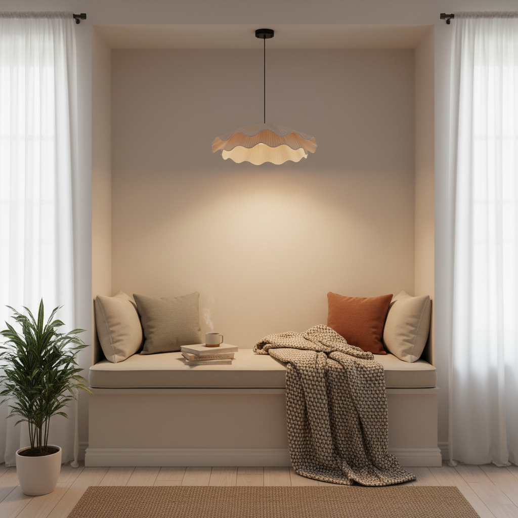 Pendant Light Brass 21.7 in Adjustable Ceiling Light Beige Black Living Room Dining Room Modern Minimalist Hanging Lamp | Thomler