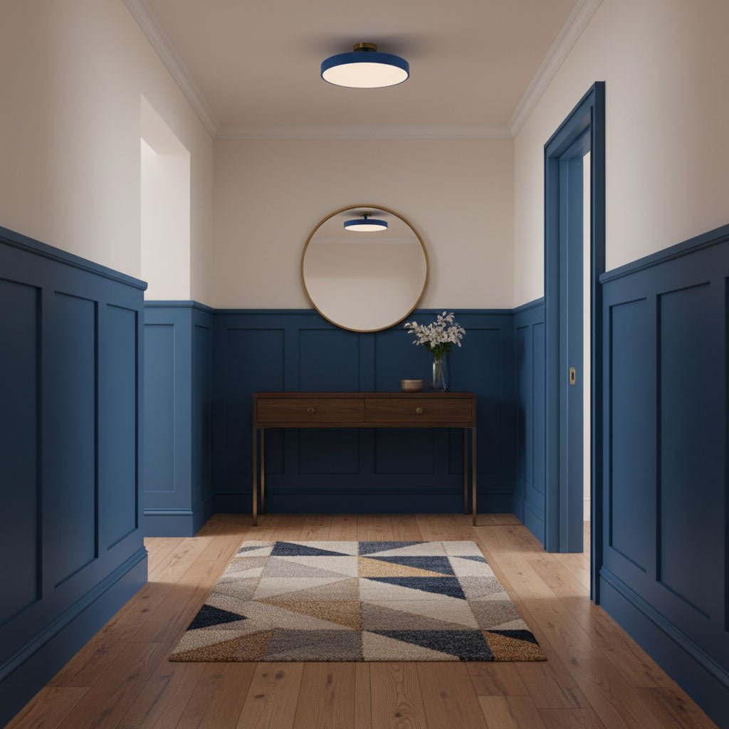 Metal Flush Mount Ceiling Light 11.8 in Warm Ambient Indoor Dining Living Room Office LED | Thomler