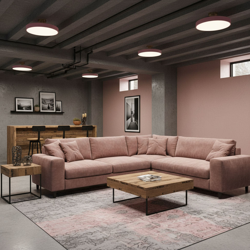 Metal Flush Mount Ceiling Light 11.8 in Warm Ambient Indoor Dining Living Room Office LED | Thomler