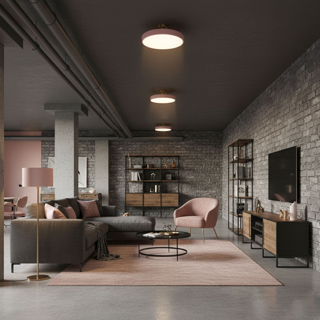 Metal Flush Mount Ceiling Light 11.8 in Warm Ambient Indoor Dining Living Room Office LED | Thomler