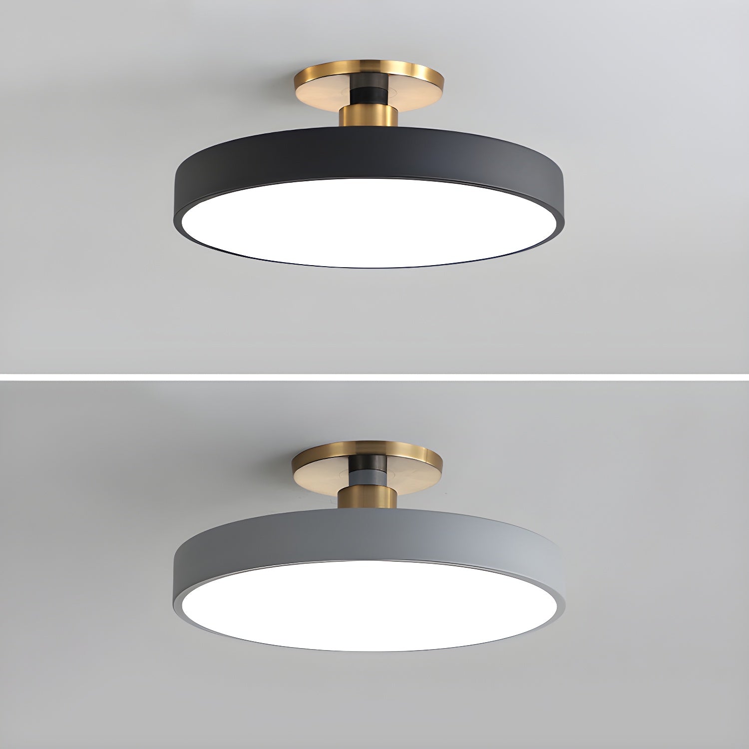 Metal Flush Mount Ceiling Light 11.8 in Warm Ambient Indoor Dining Living Room Office LED | Thomler