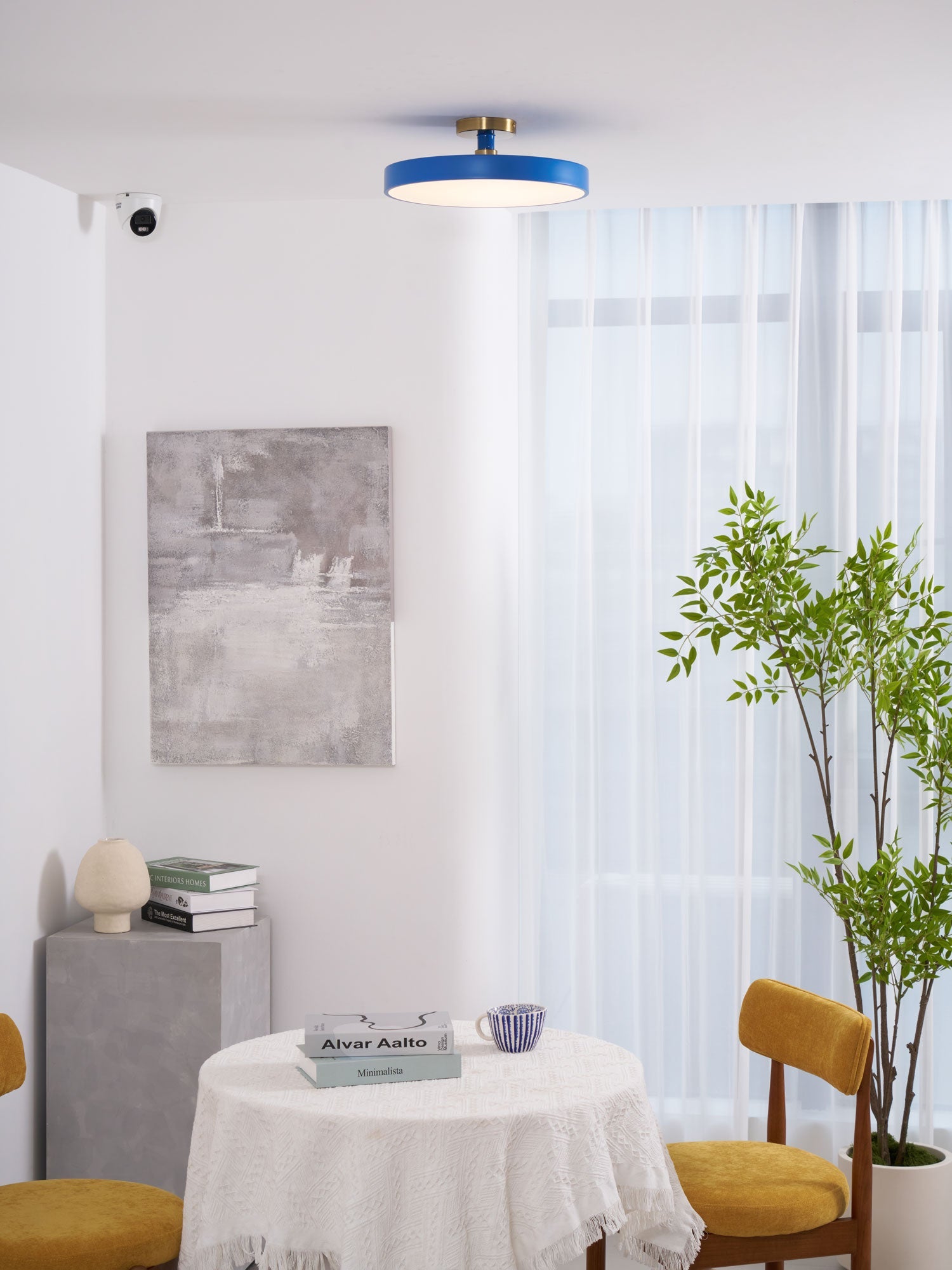 Metal Flush Mount Ceiling Light 11.8 in Warm Ambient Indoor Dining Living Room Office LED | Thomler