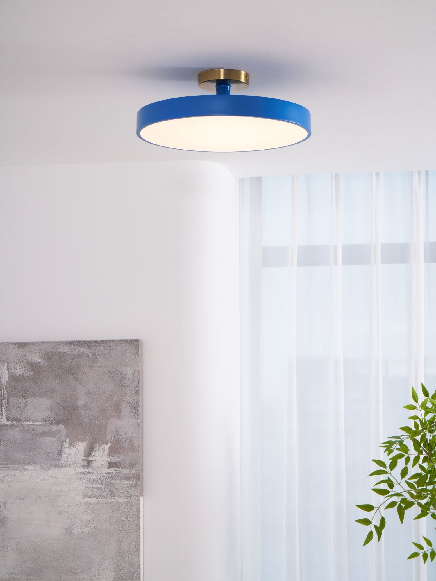 Metal Flush Mount Ceiling Light 11.8 in Warm Ambient Indoor Dining Living Room Office LED | Thomler
