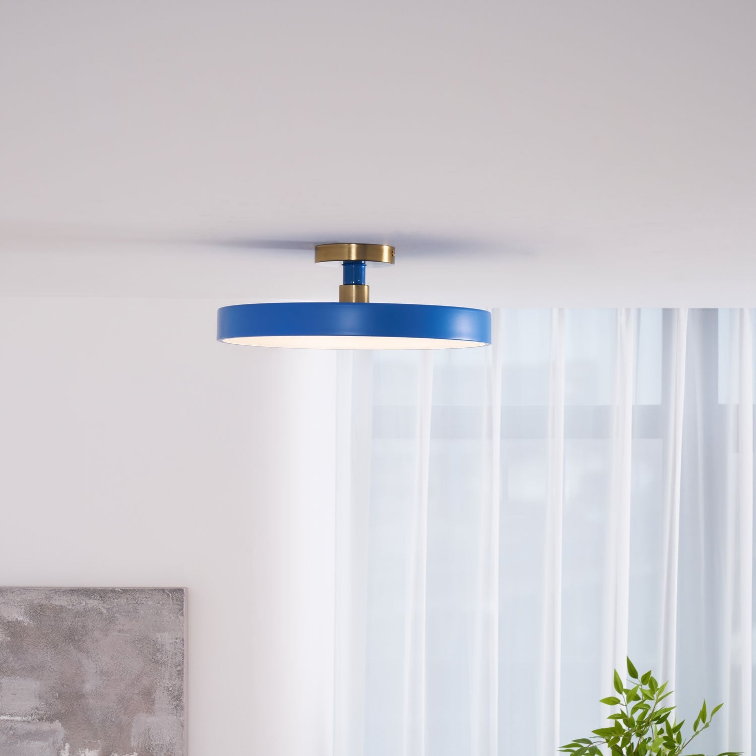 Metal Flush Mount Ceiling Light 11.8 in Warm Ambient Indoor Dining Living Room Office LED | Thomler