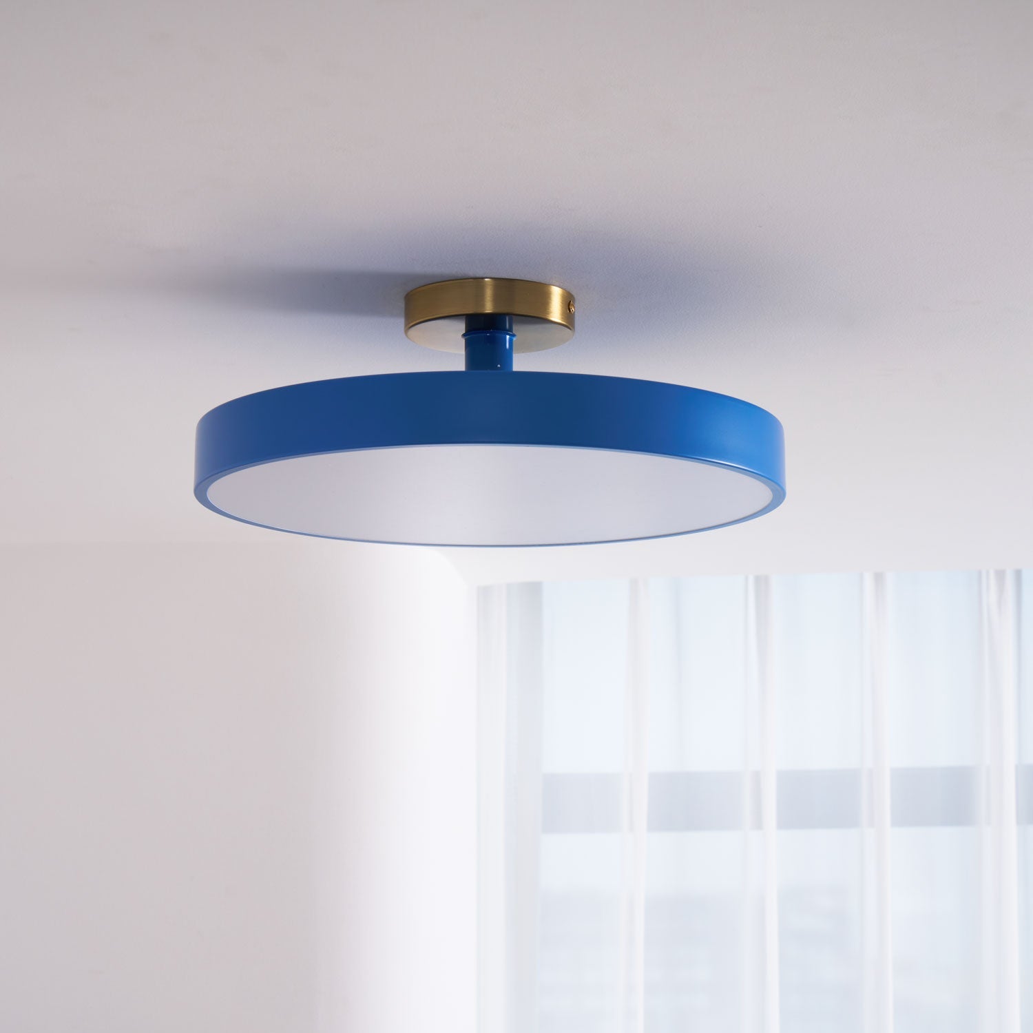 Metal Flush Mount Ceiling Light 11.8 in Warm Ambient Indoor Dining Living Room Office LED | Thomler