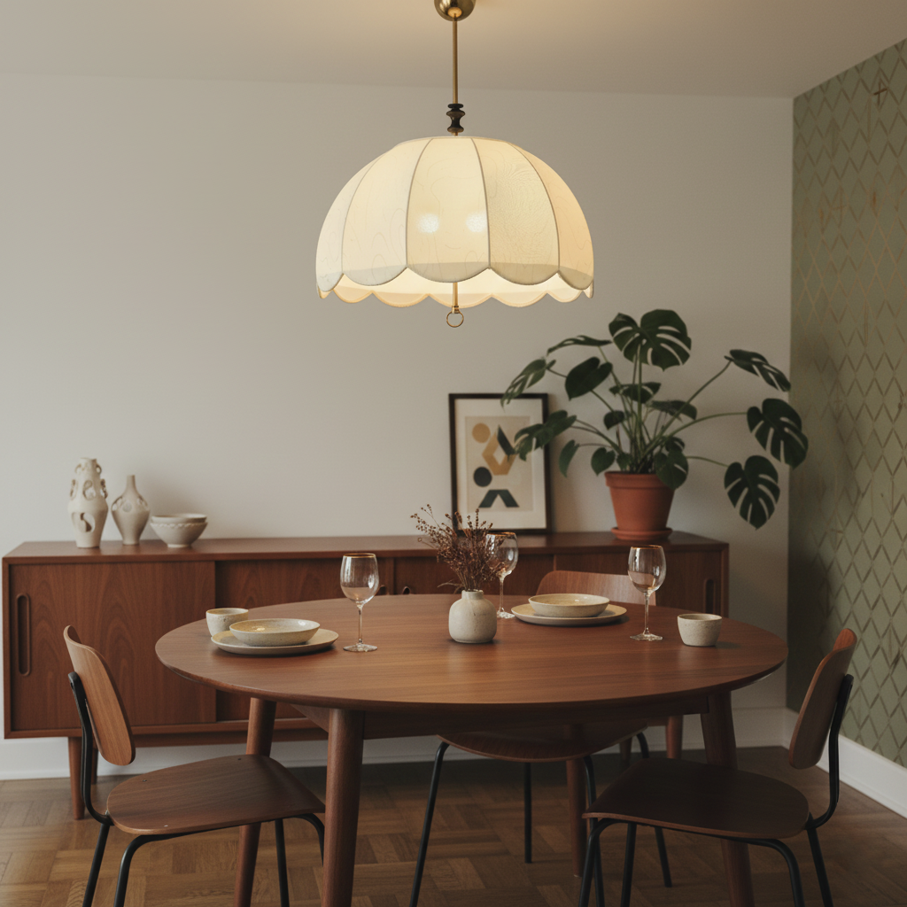 Woven Fabric Shade Drop Fixture 20-Inch Mixed-Material Frame for Table & Island Overhead Lighting | Thomler