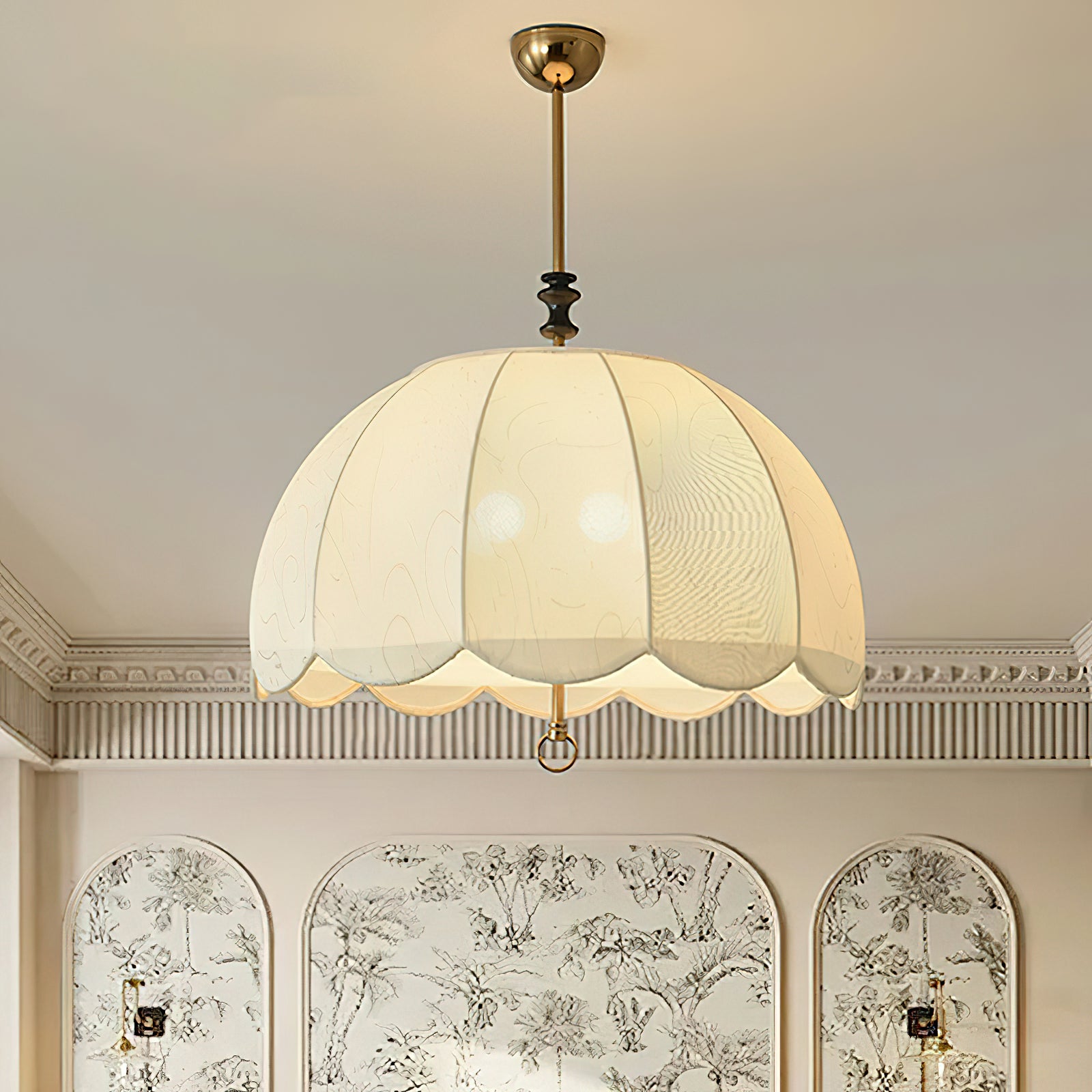 Woven Fabric Shade Drop Fixture 20-Inch Mixed-Material Frame for Table & Island Overhead Lighting | Thomler