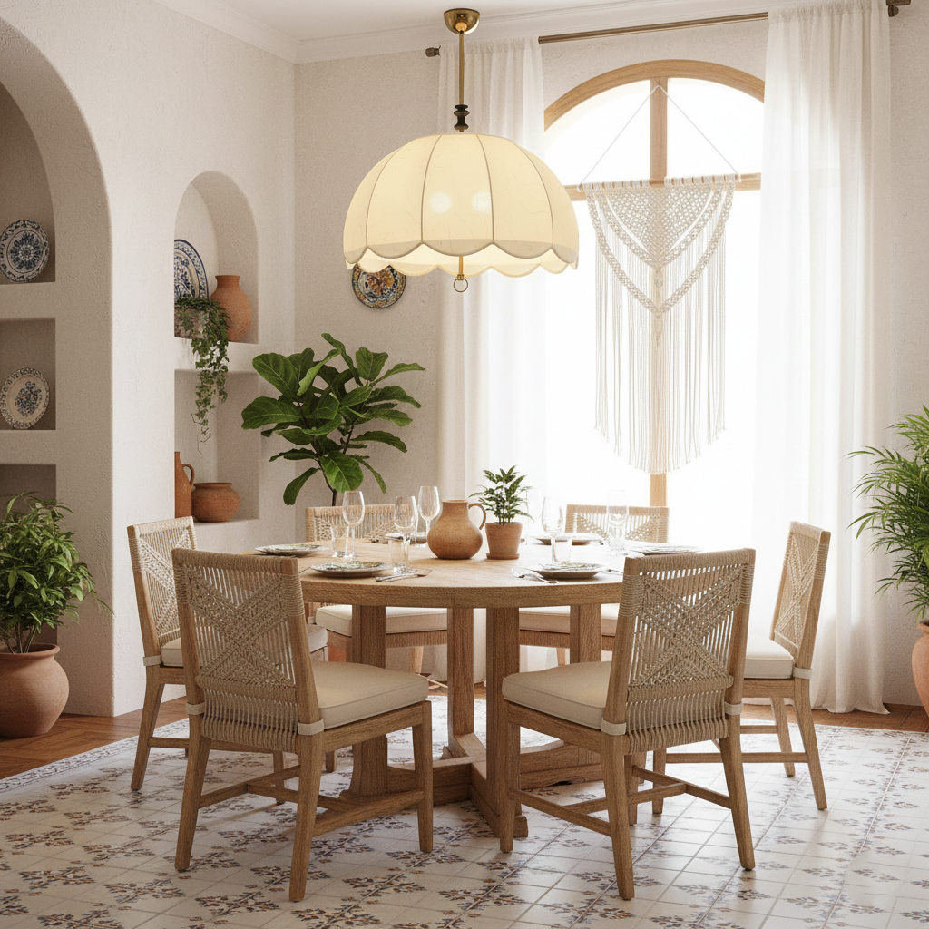 Woven Fabric Shade Drop Fixture 20-Inch Mixed-Material Frame for Table & Island Overhead Lighting | Thomler