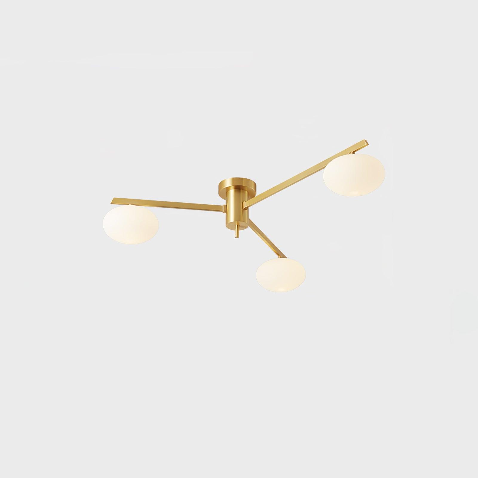 Ceiling Lamp 33.5 in White Glass LED Indoor Modern Minimalist Light Fixture | Black Arms Adjustable Dining Living Room Kitchen Pendant | Thomler