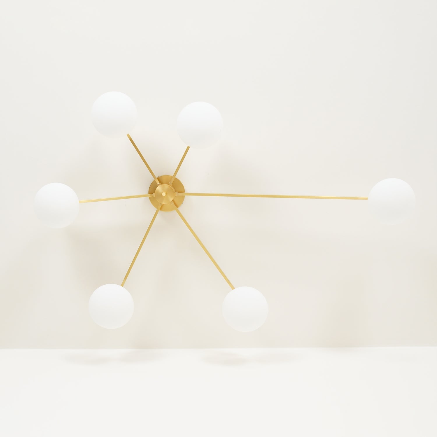 Ceiling Lamp 33.5 in White Glass LED Indoor Modern Minimalist Light Fixture | Black Arms Adjustable Dining Living Room Kitchen Pendant | Thomler