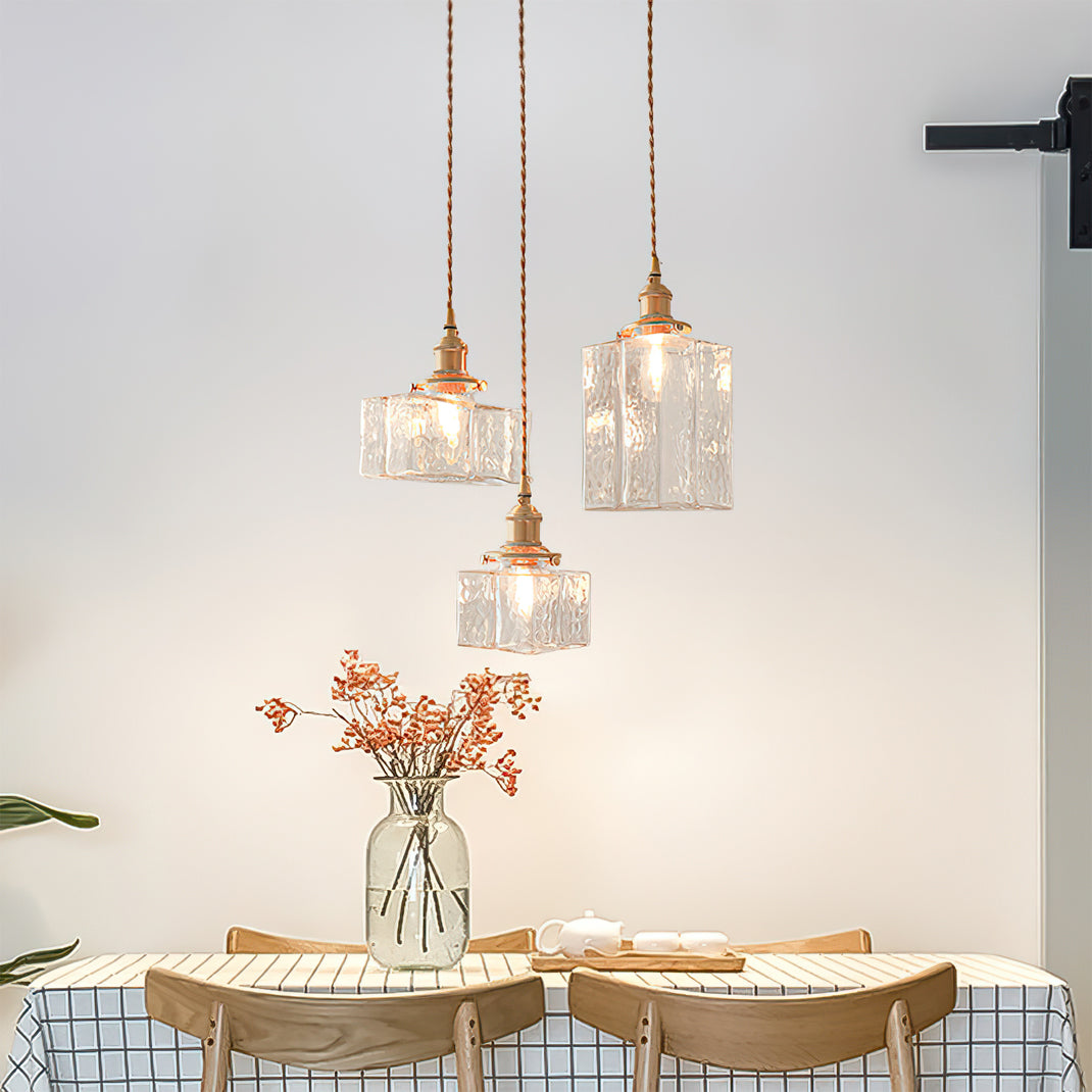 Pendant Light Brass Glass 7.1 in Adjustable Indoor Ceiling Lamp Dining Room Kitchen Island Lighting Fixture Modern Decorative Hanging Light | Thomler