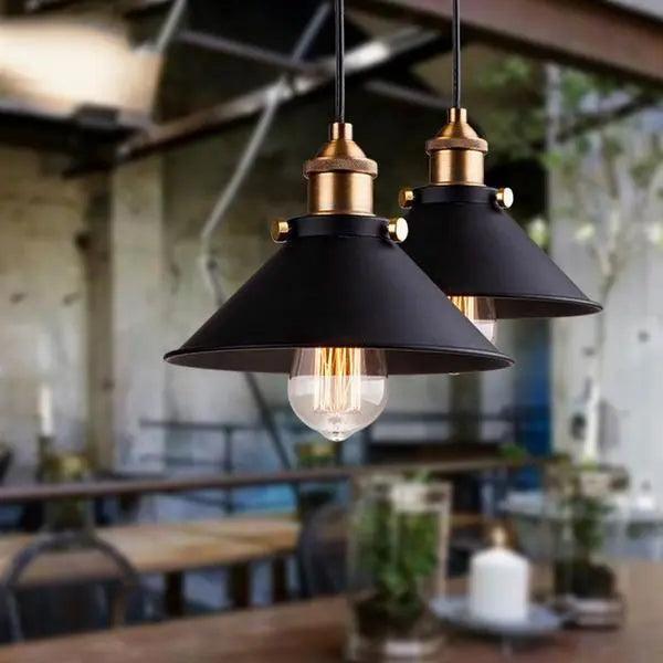 Minimalist Hanging Light Fixture with Matte Black & Gold Accents for Kitchen Island, Dining Room, Workspace | Thomler