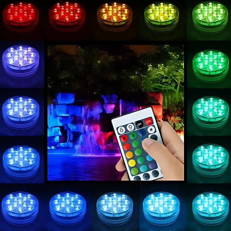 Submersible Pool Light with 16-Color Remote Control – Waterproof LED Accent Lighting for Pools & Spas | Thomler