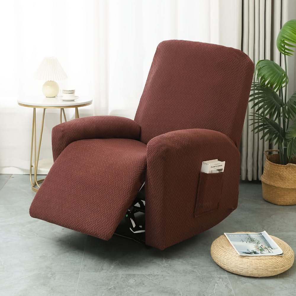 Stretch-Fit Recliner Slipcover with Side Storage Pocket – Furniture Protector for Living Room Lounge Chairs | Thomler
