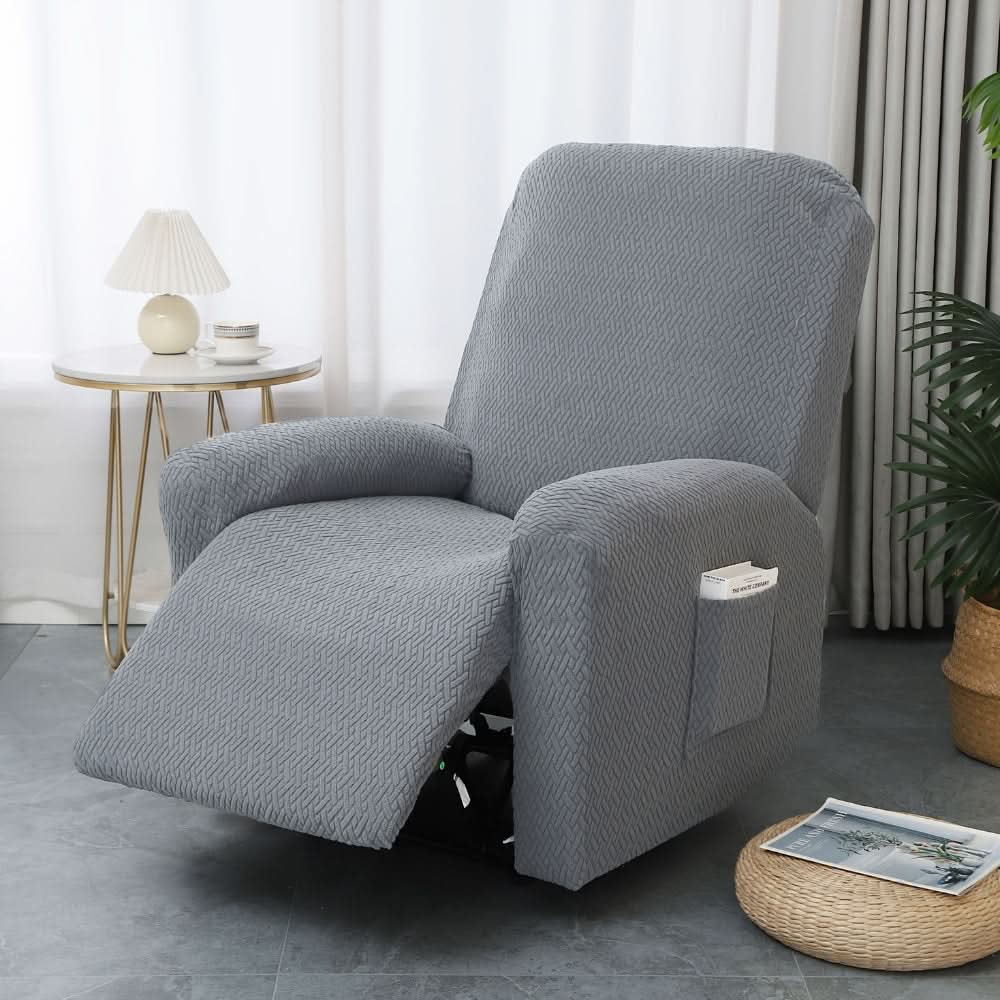 Stretch-Fit Recliner Slipcover with Side Storage Pocket – Furniture Protector for Living Room Lounge Chairs | Thomler