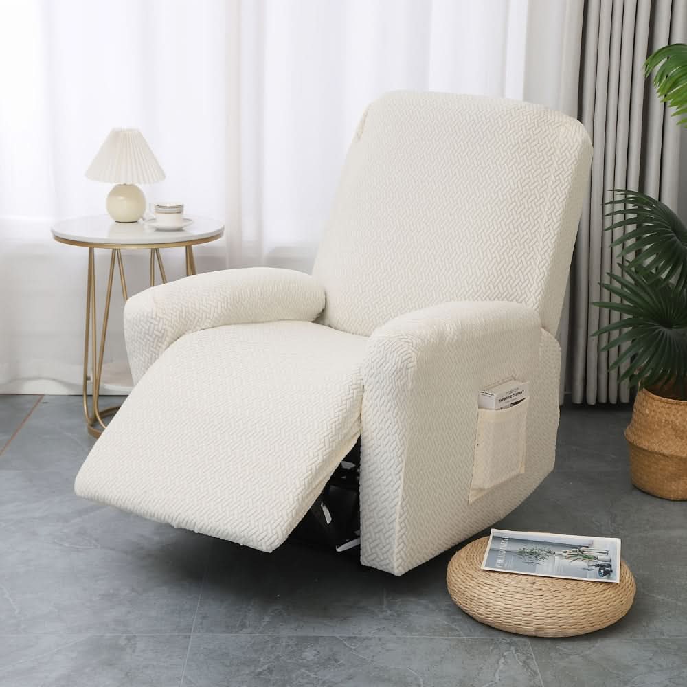 Stretch-Fit Recliner Slipcover with Side Storage Pocket – Furniture Protector for Living Room Lounge Chairs | Thomler