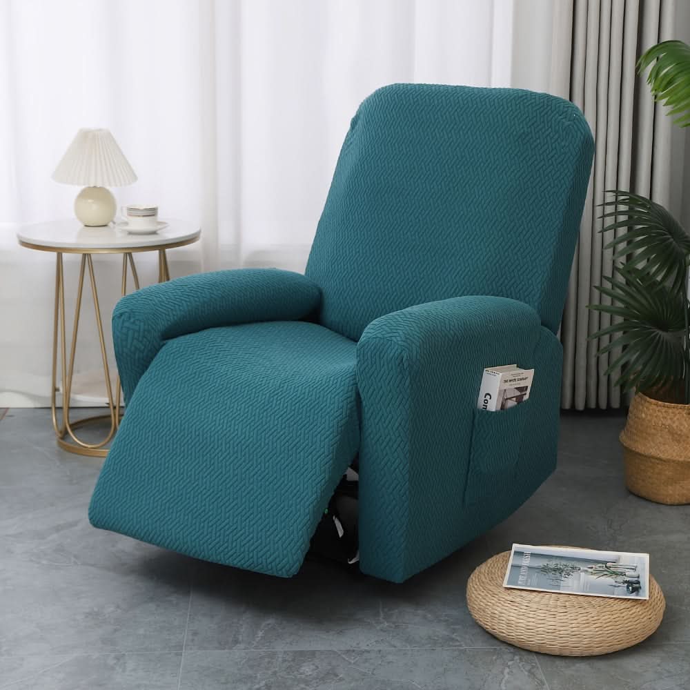 Stretch-Fit Recliner Slipcover with Side Storage Pocket – Furniture Protector for Living Room Lounge Chairs | Thomler