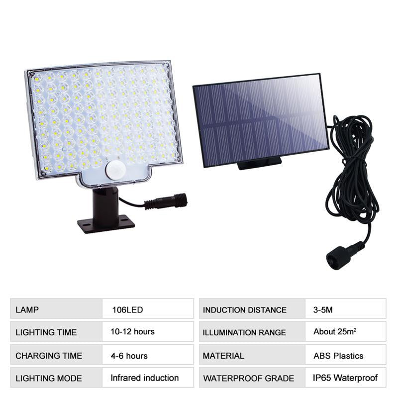 Solar Motion-Sensing Security Light with 106 LEDs for Yards, Driveways & Patios | Thomler