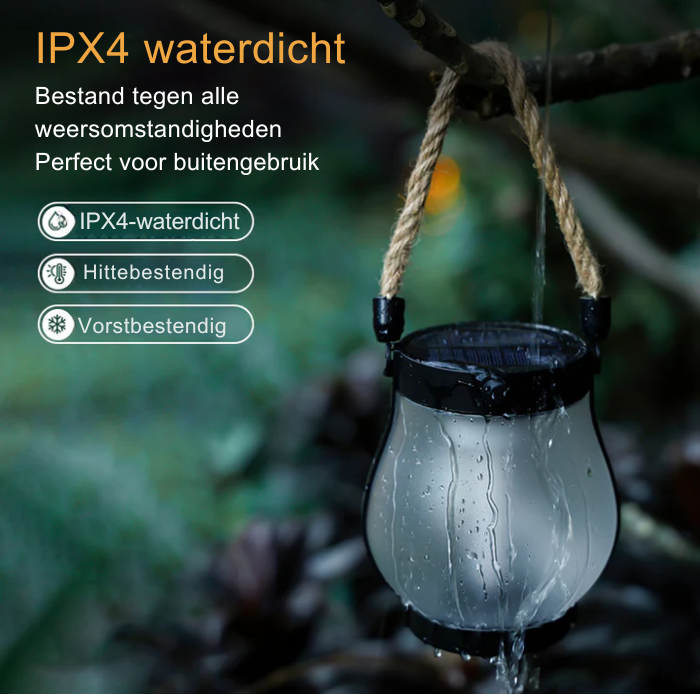 Solar Lantern Glass 25.5 cm Black Outdoor Flame Effect Garden Patio Hanging Light Waterproof USB Rechargeable | Thomler