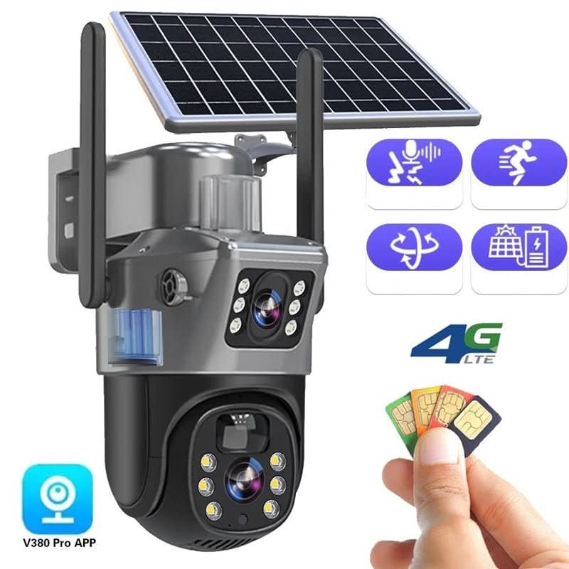 Outdoor Security Camera 4K Ultra HD Dual Lens 10x Zoom Wireless Solar Powered Surveillance System | Thomler