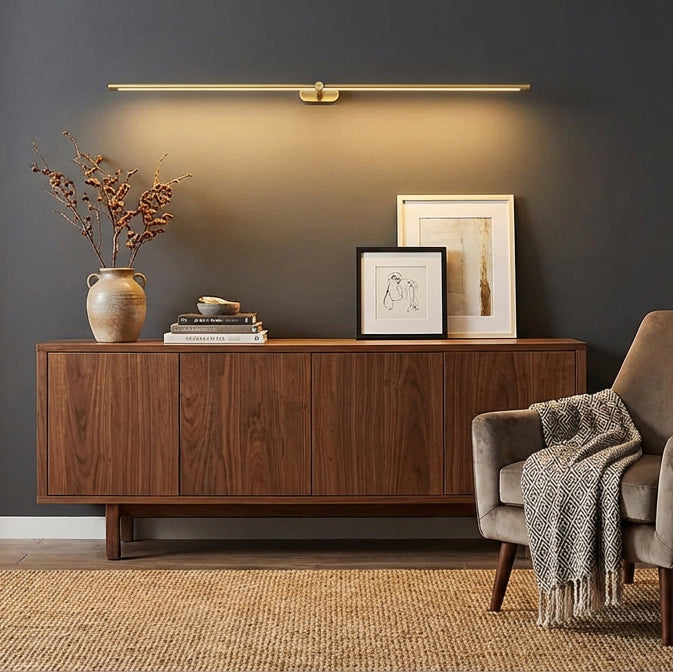 Wall Lamp Metal 27 in 12W Cordless Rechargeable Gold Accent Lighting | Thomler