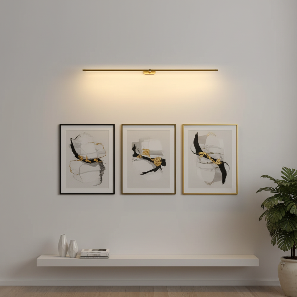Wall Lamp Metal 27 in 12W Cordless Rechargeable Gold Accent Lighting | Thomler