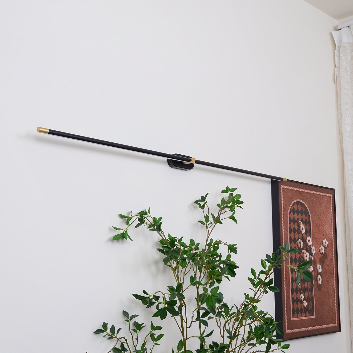 Wall Lamp Metal Linear 27 in 12W Warm Glow Artwork Lighting Minimalist Contemporary Decor | Thomler