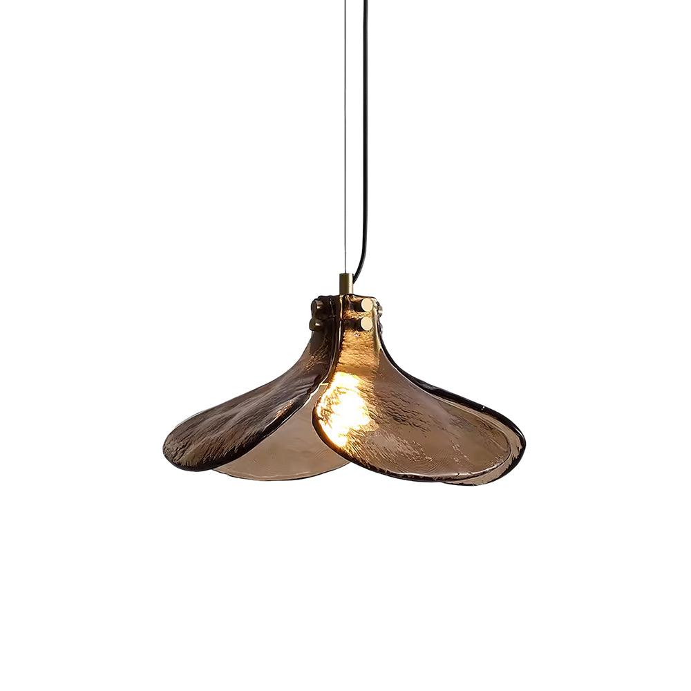 Glass Leaf Ceiling Fixture E27 Bronze Frame Adjustable Drop Cord Ambient Overhead Lighting for Dining Tables Kitchen Counter Modern Home | Thomler