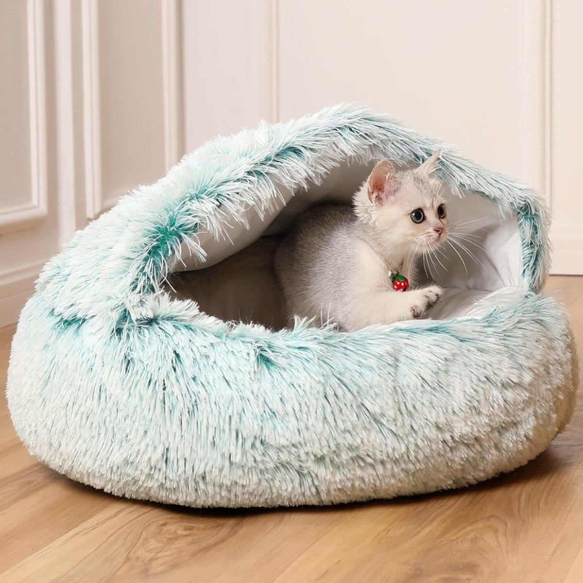 Hooded Pet Cave Bed for Cats & Small Dogs – Cozy Enclosed Sleeping Den with Plush Cushion & Machine-Washable Cover in Multiple Sizes | Thomler
