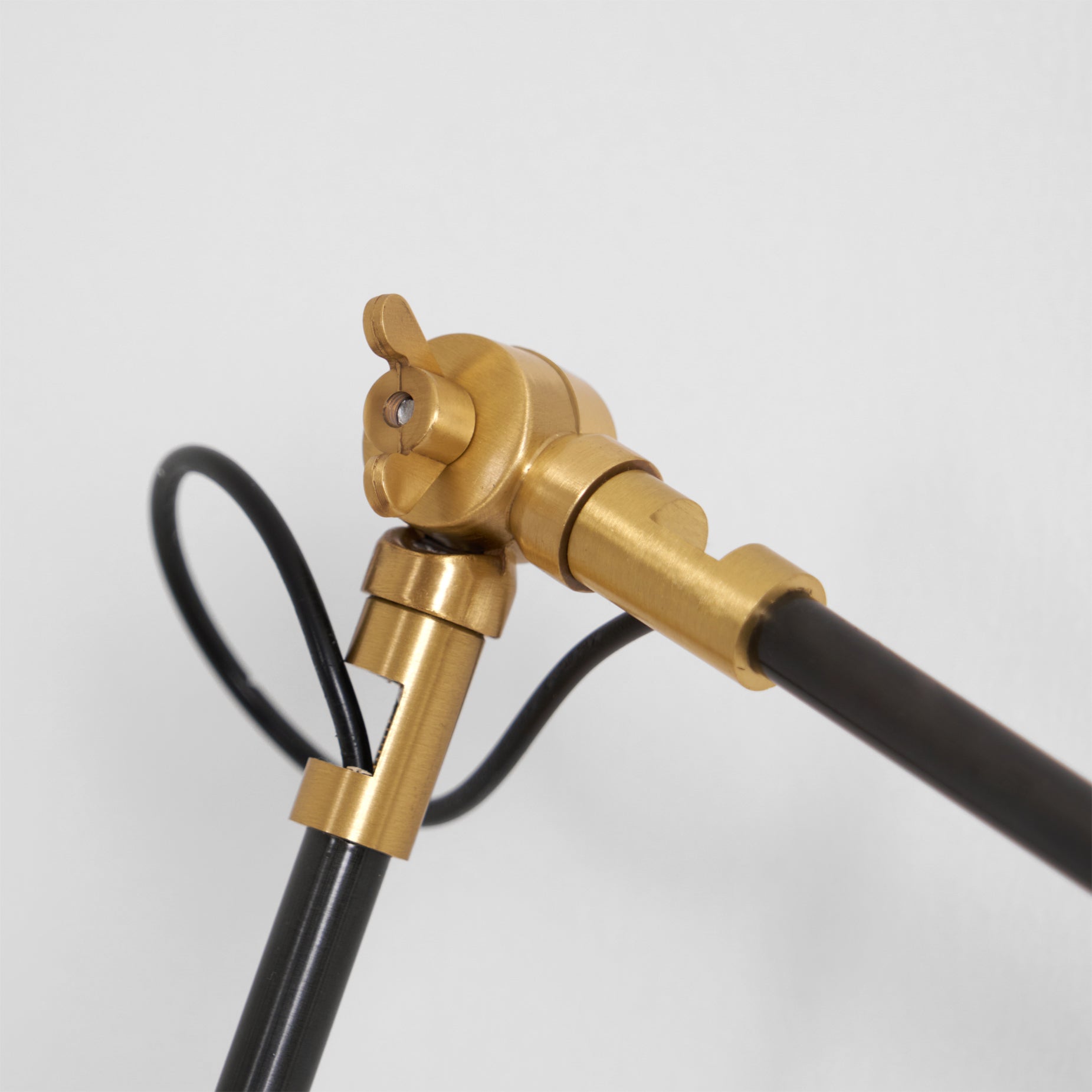 Wall Lamp Wood Brass 27.2 in Adjustable Indoor Reading Light Bedroom Office Swing Arm Fixture | Thomler