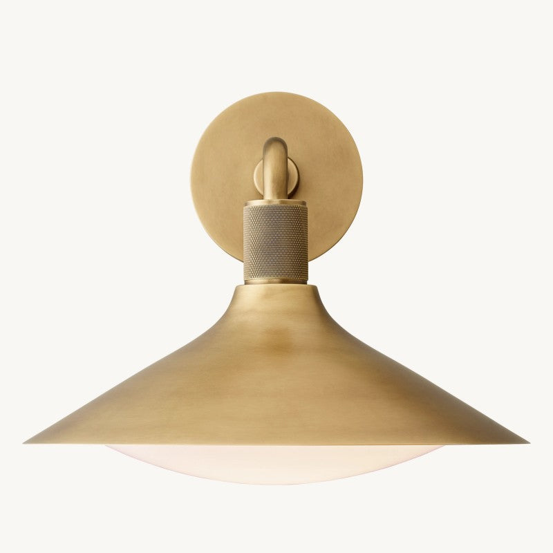 Tapered Wall Sconce with Milk Glass Shade & Solid Brass Construction for Living Room & Bedroom | Thomler