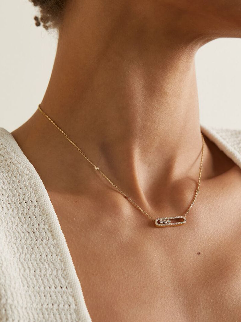 Ketting met bewegende diamanten - elegant, verfijnd en tijdloos