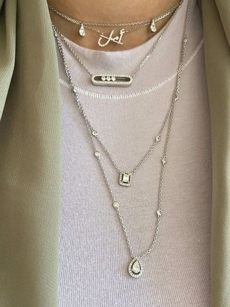 Ketting met bewegende diamanten - elegant, verfijnd en tijdloos